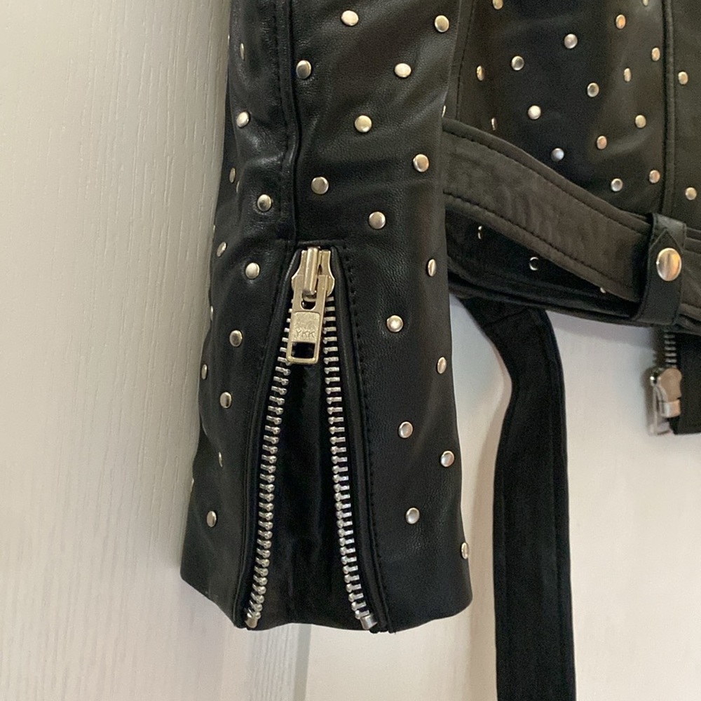 Studded real leather jacket - Picture 4 of 7